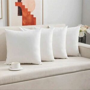 #32. NEW Set of Four White Throw Couch Pillow Covers